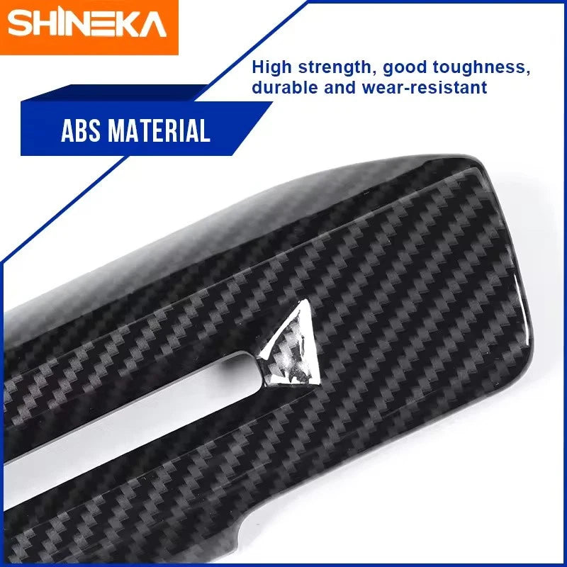 ABS Carbon Door Handle Cover Trim Interior Decoration for Ford Mustang 2015-2020