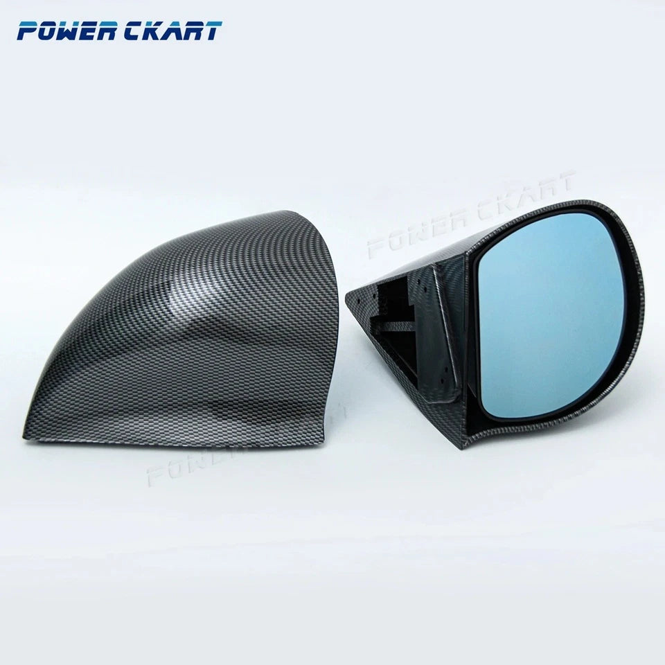 2 Pc Spoon Style Side Mirror for Honda CIVIC 2 Door 1992 - 1995 Carbon Black NEW