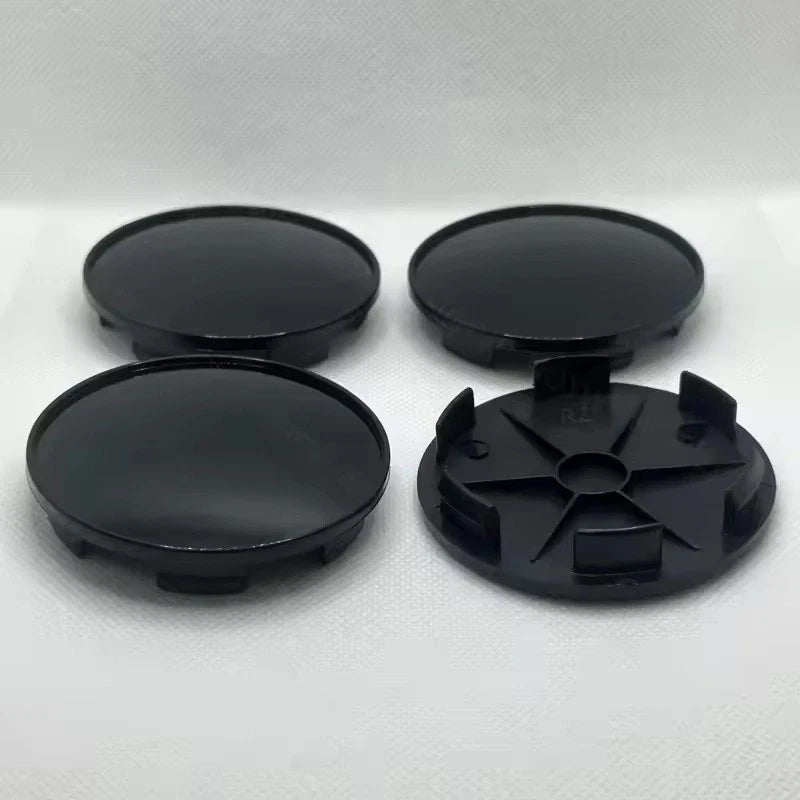 Car Wheel Center Hub Caps 4Pcs Set Durable Black and Silver 68mm Face 62mm Clip