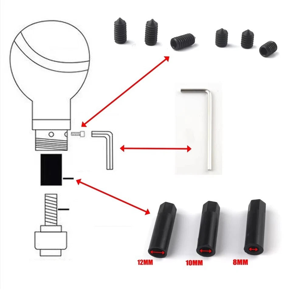 Superhero Red or Black Gear Shift Knob M12 M10 M8 Universal Fitment NEW