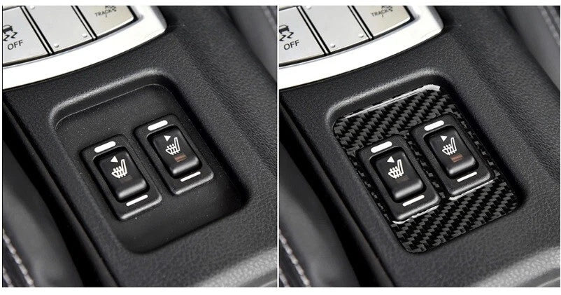 Night Kids Seat Warmer Button Trim Cover Carbon Fibre fits Toyota 86 Subaru BRZ
