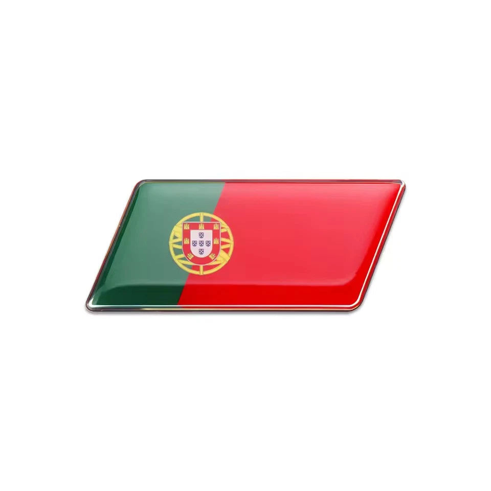 Metal Flag Car Emblem Badge Russia Italy England Ukraine German Spain France USA