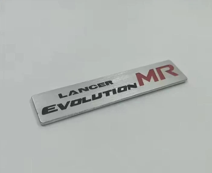 Lancer Evolution MR Silver Boot Fender Interior Badge Emblem for Mitsubishi