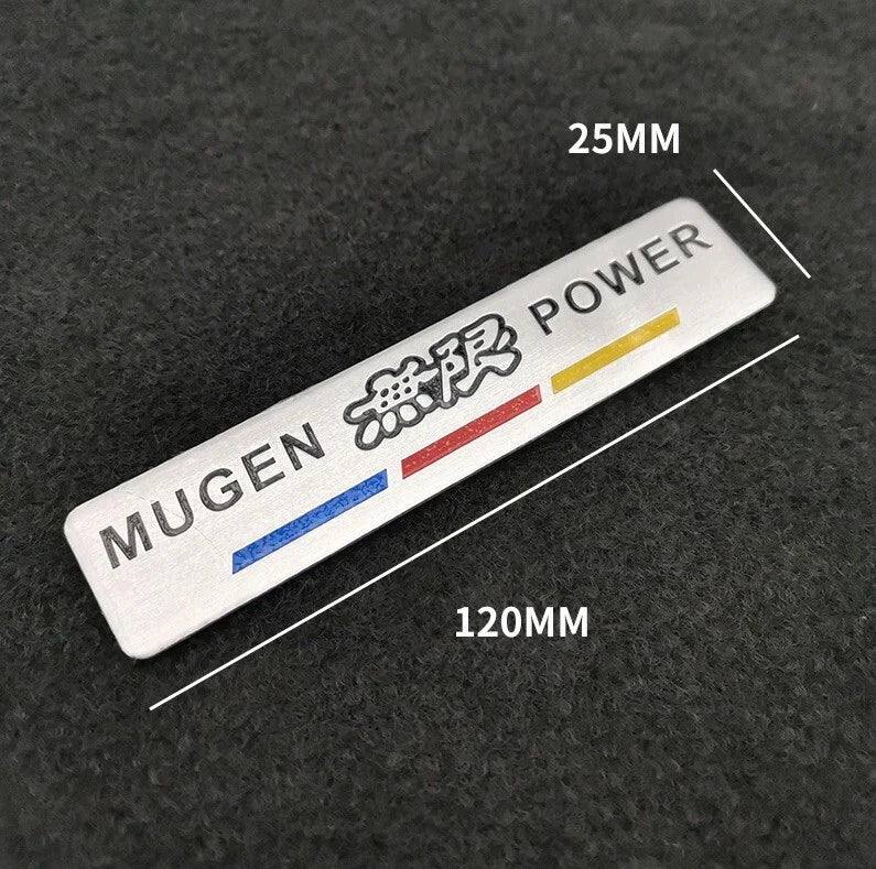Mugen Power Honda Boot Badge Brushed Metal Alloy Emblem Integra Type R S Civic