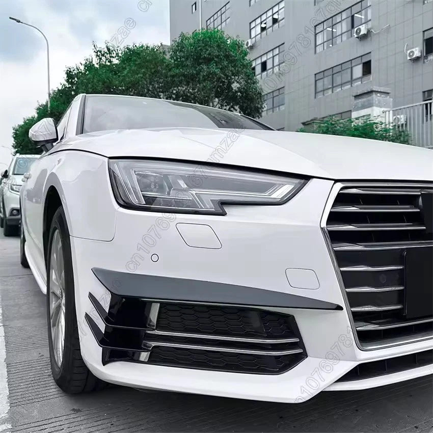 Front Fog Lamp Frame Side Diffuser Splitter Kit for Audi A4 B9 S-Line 2016–2019