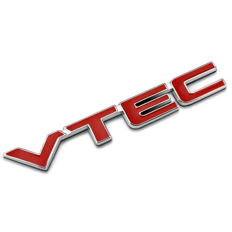 3D Red VTEC Emblem Badge Zinc Alloy Metal Car Sticker for Honda Civic Accord Fit