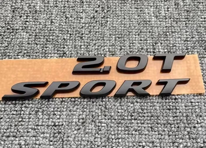 2.0T Sport Emblem Badge Set Gloss Black Silver for Accord Civic 2017 - 2020 ABS