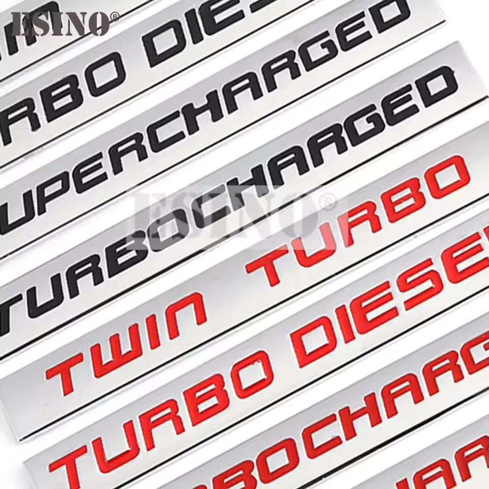 3D Metal Turbo Diesel Emblem Sticker Twin Turbo Supercharged Car Badge Red Black