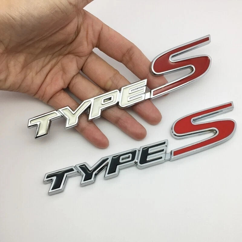 Type S Black & Red Aluminium Emblem Badge for Honda Integra NSX Civic Jazz HRV