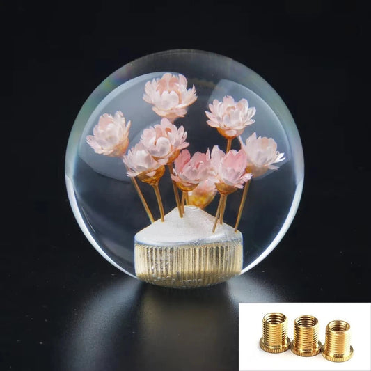 Acrylic Flower Clear Ball Manual Gear Knob Shift Universal Fitment M12 M10 M8