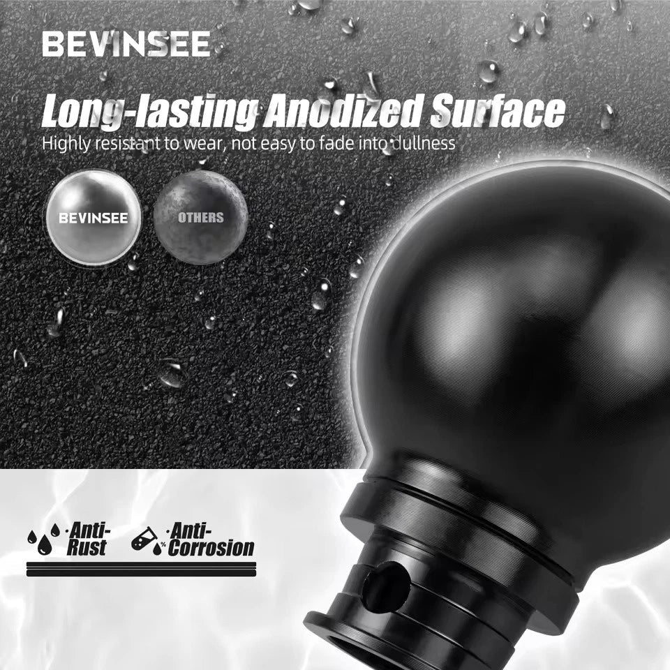 Ball Shift Knob with Gaiter Boot Adaptor M10x1.5 for Honda Jaff Accord Civic