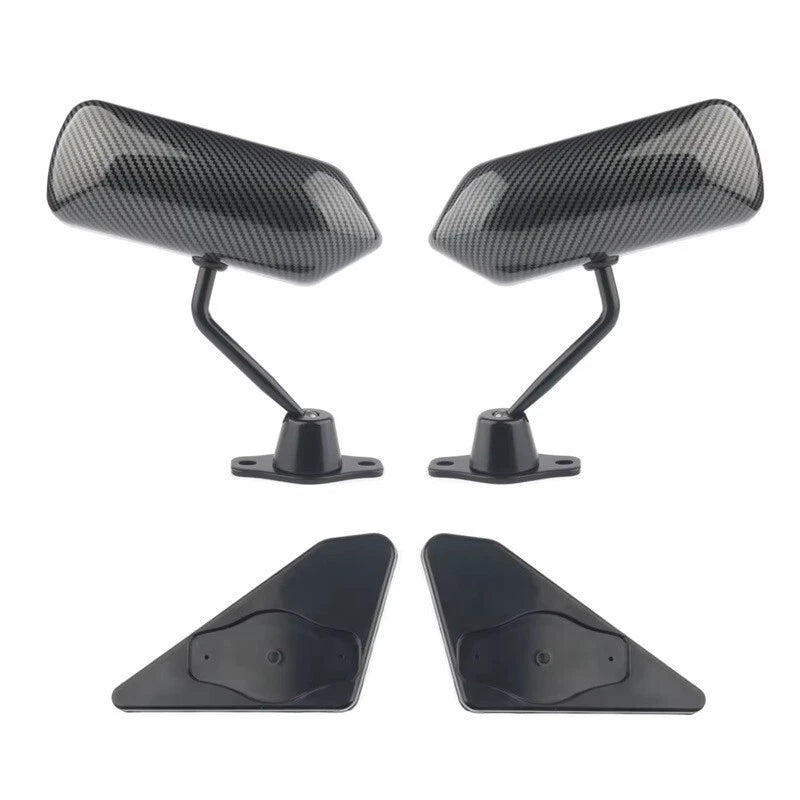 Universal F1 Style Car Rearview Mirror Carbon Fiber Side Mirror Pair Set NEW
