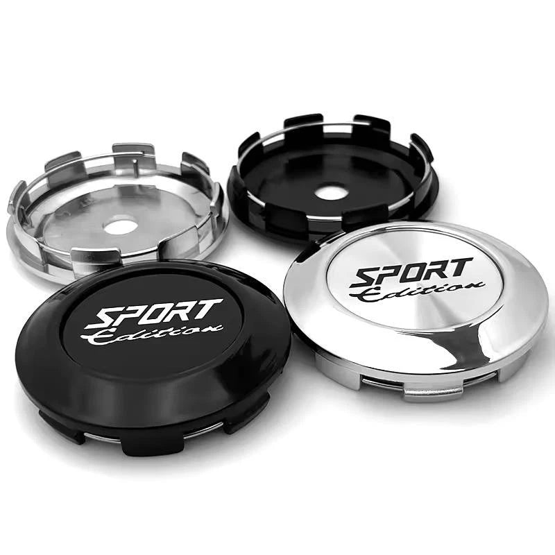 4PCS Sports Edition Wheel Center Caps 77mm Outer 72mm Inner Hub Covers