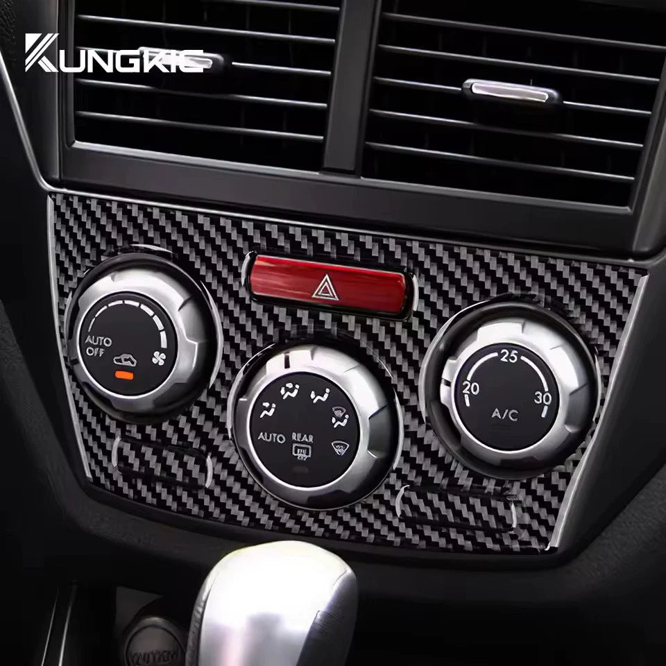 Carbon Fiber Air Conditioning Climate Control Overlay for Subaru Impreza 09 - 11
