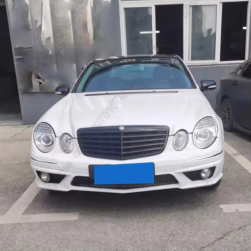 Front Hood Grille Chrome Bumper Grille Black for Mercedes W211 E-Class 2006–2009