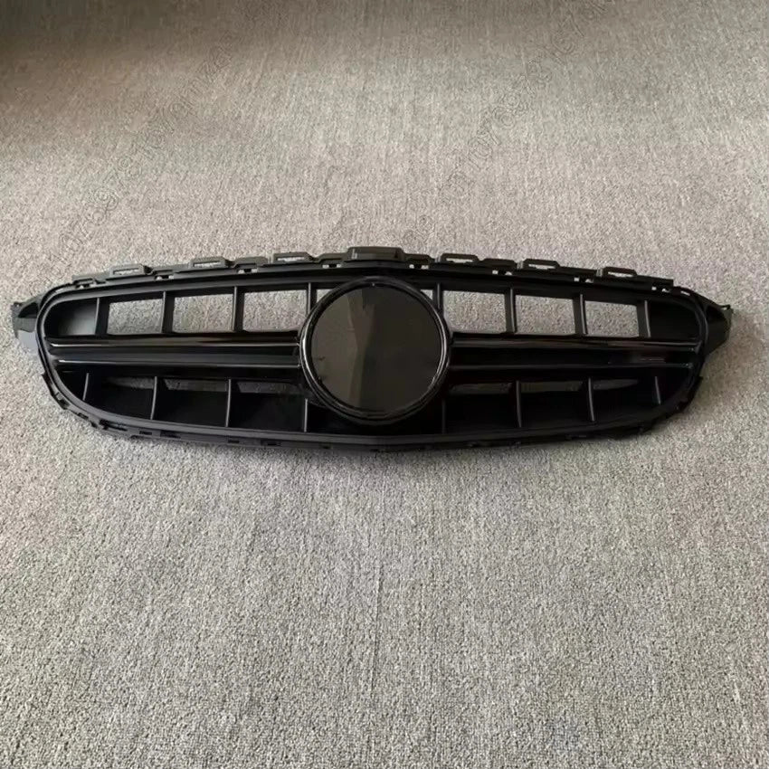C63S Style Front Racing Grille Black for Mercedes-Benz C-Class W205 2014–2018