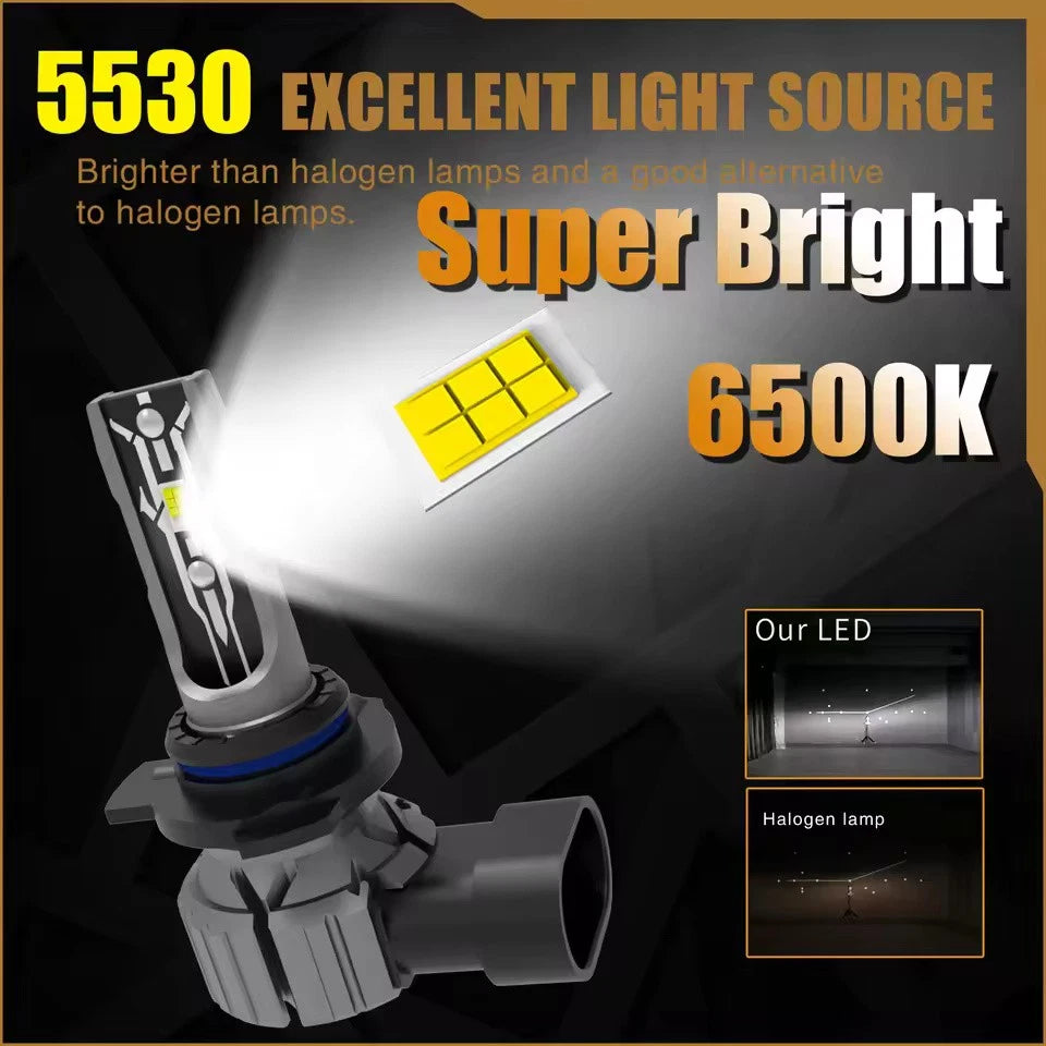 Premium 9012 HIR2 LED Headlight Bulbs 6000K CANBUS Ready High-Power 55W Kit