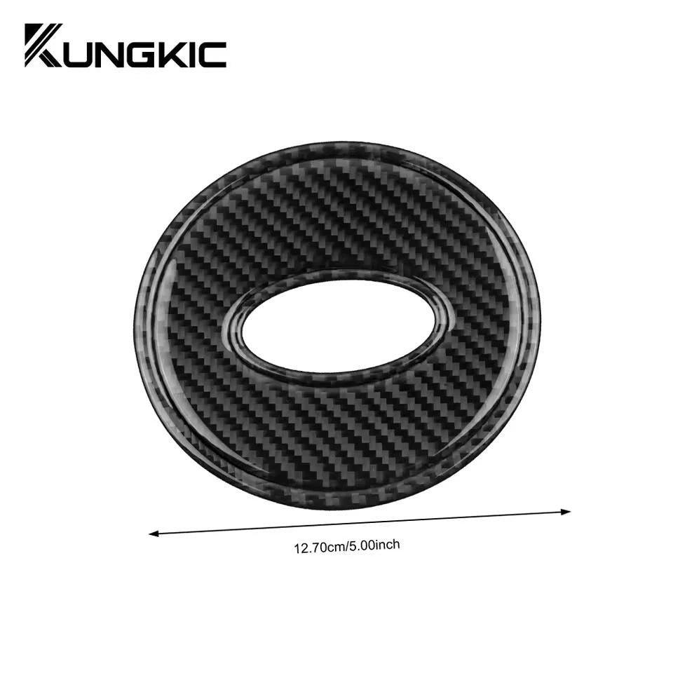 Real Soft Carbon Fiber 3PCS Steering Wheel Overlay for Subaru Crosstrek Impreza