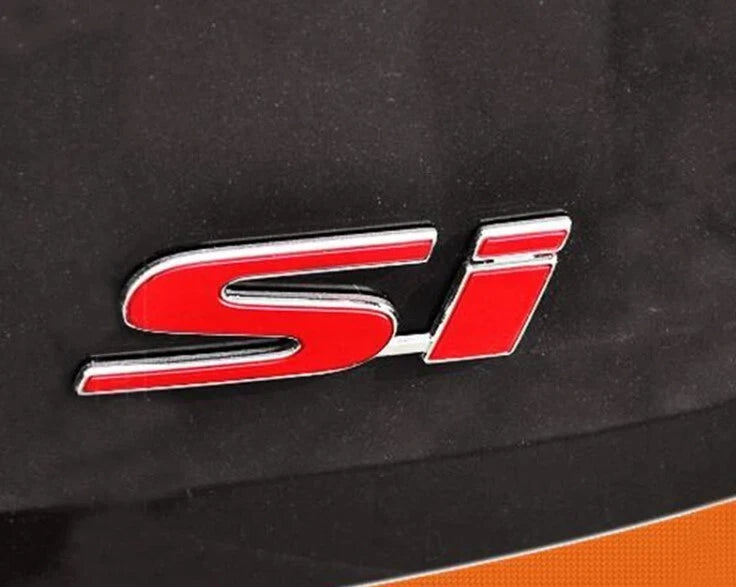 Honda Si Car Badge Silver Red Emblem for Civic Accord Jazz Odyssey Pilot