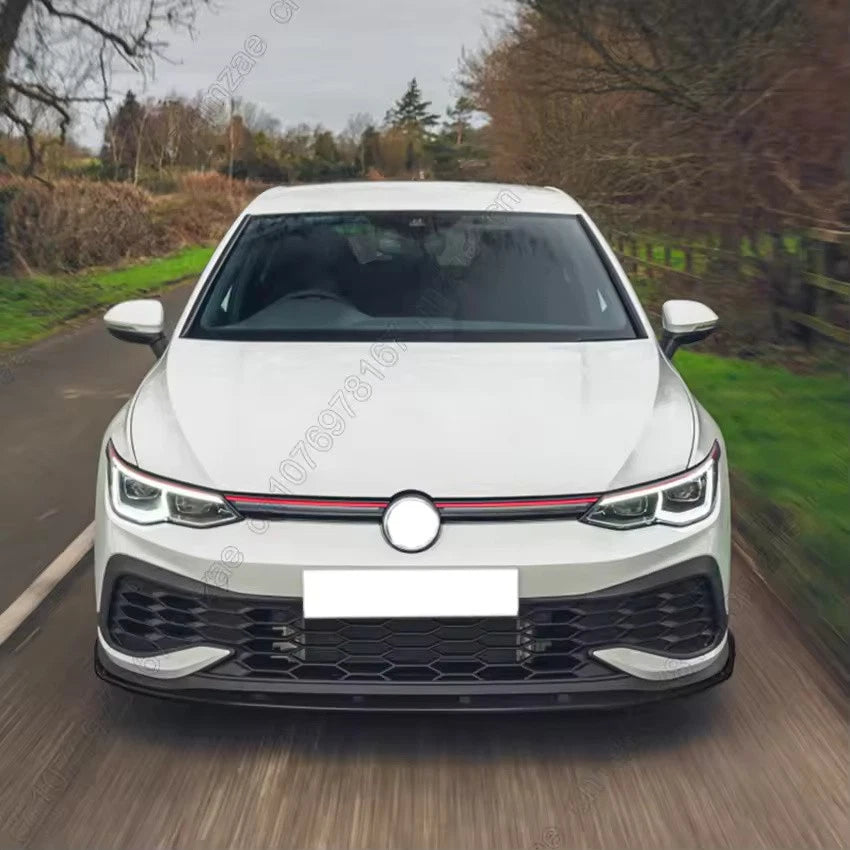 Bumper Lip Splitter Diffuser Kit 3 Pcs Gloss Black Carbon for VW Golf MK8 GTI