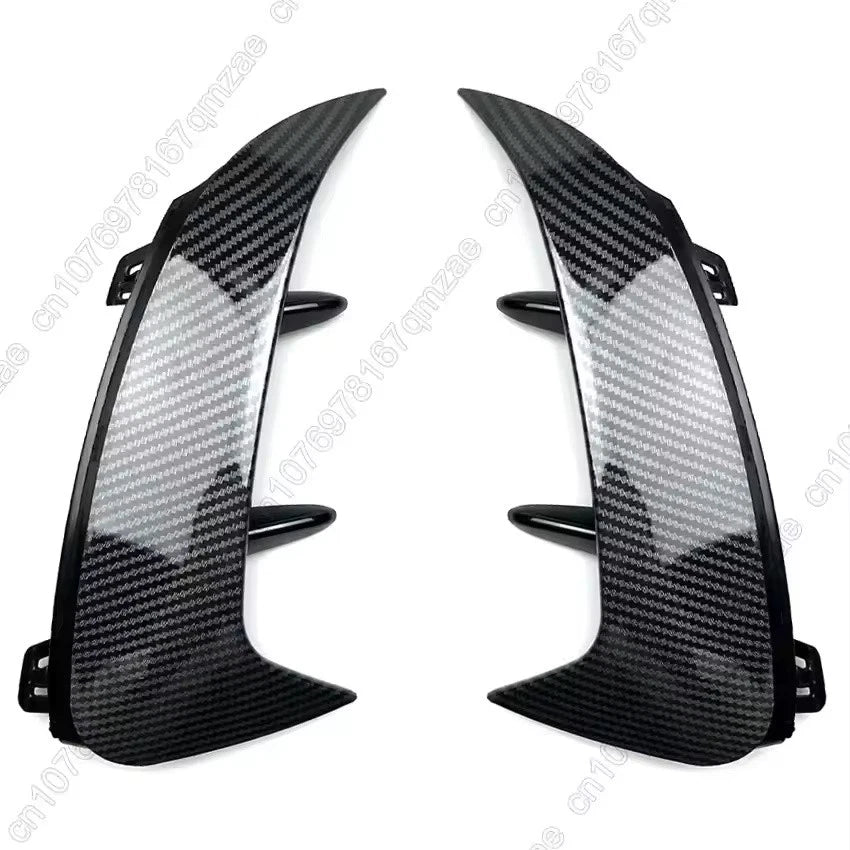 Rear Bumper Trim Cover Canards Black Carbon for Mercedes-Benz A-Class W177 Sedan