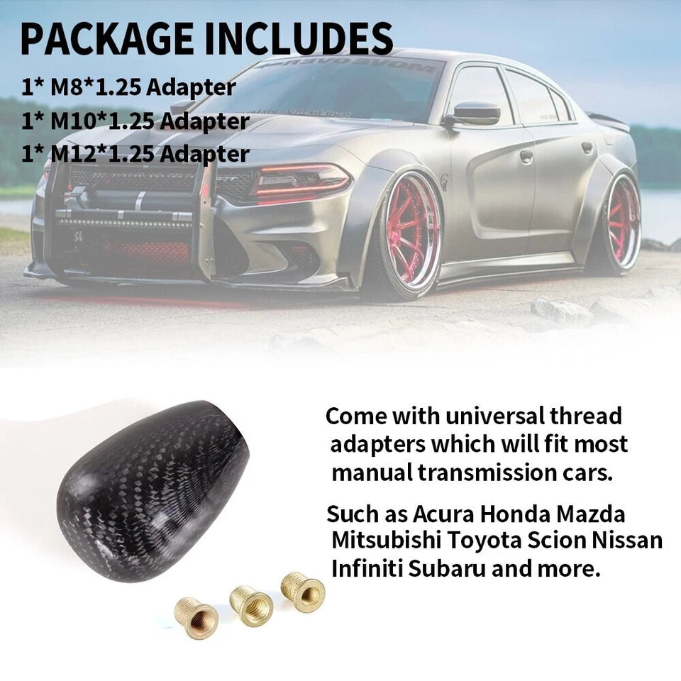 Real Black Carbon Gear Shift Knob for Ford Holden Nissan Mitsubishi Mazda Honda