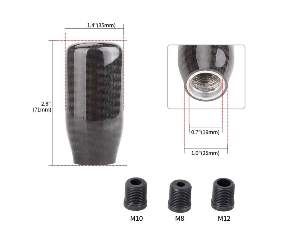 6 speed Carbon Fibre Gear Shift Knob for Nissan Subaru Toyota Ford Holden KIA
