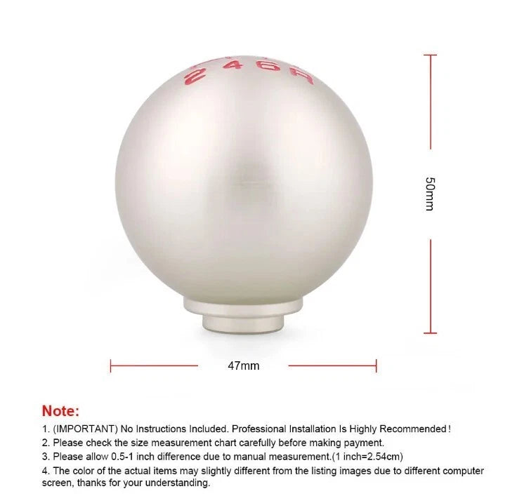 Ball Gear 6 Speed Shift Knob Silver for Honda FD2 FN2 EP3 Type R DC5 CL7 CL9