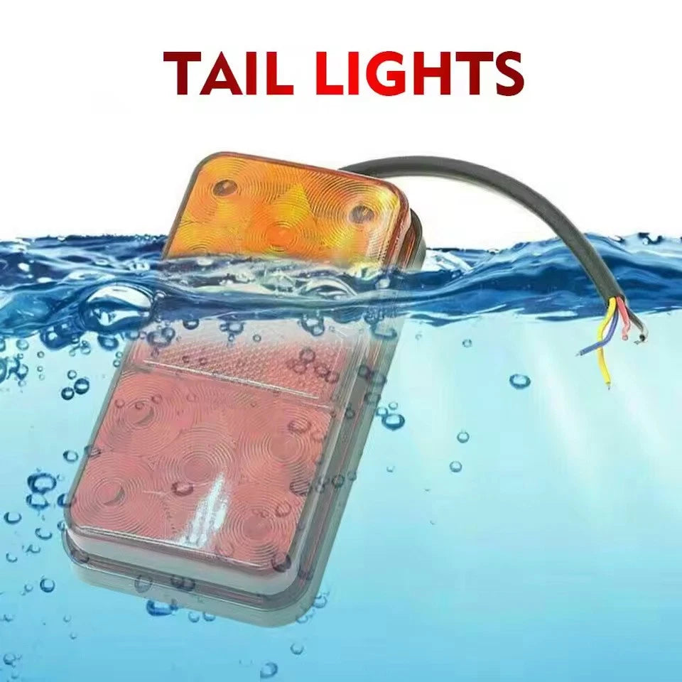 2Pcs 12V LED Tail Light Set Rear Brake Turn Signal & Stop Lamp for Car Truck NEW