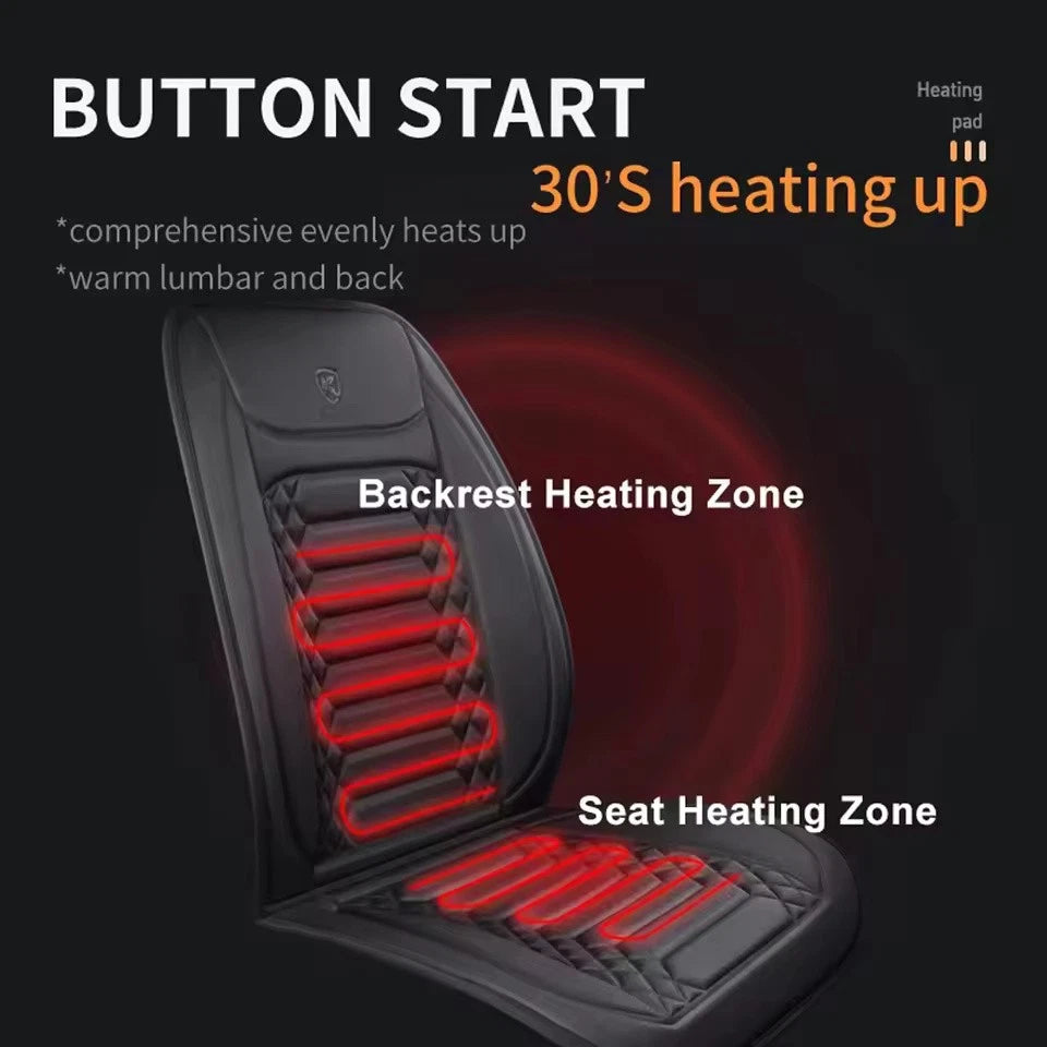 2pc Universal 12V Heated Car Seat Cover Winter Auto Cushion Warmer and Protector