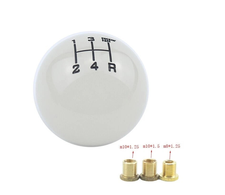 Fuckin' Fast Glow in Dark Gear Shift Knob White M10x1.5 M10x1.25 M8x1.25