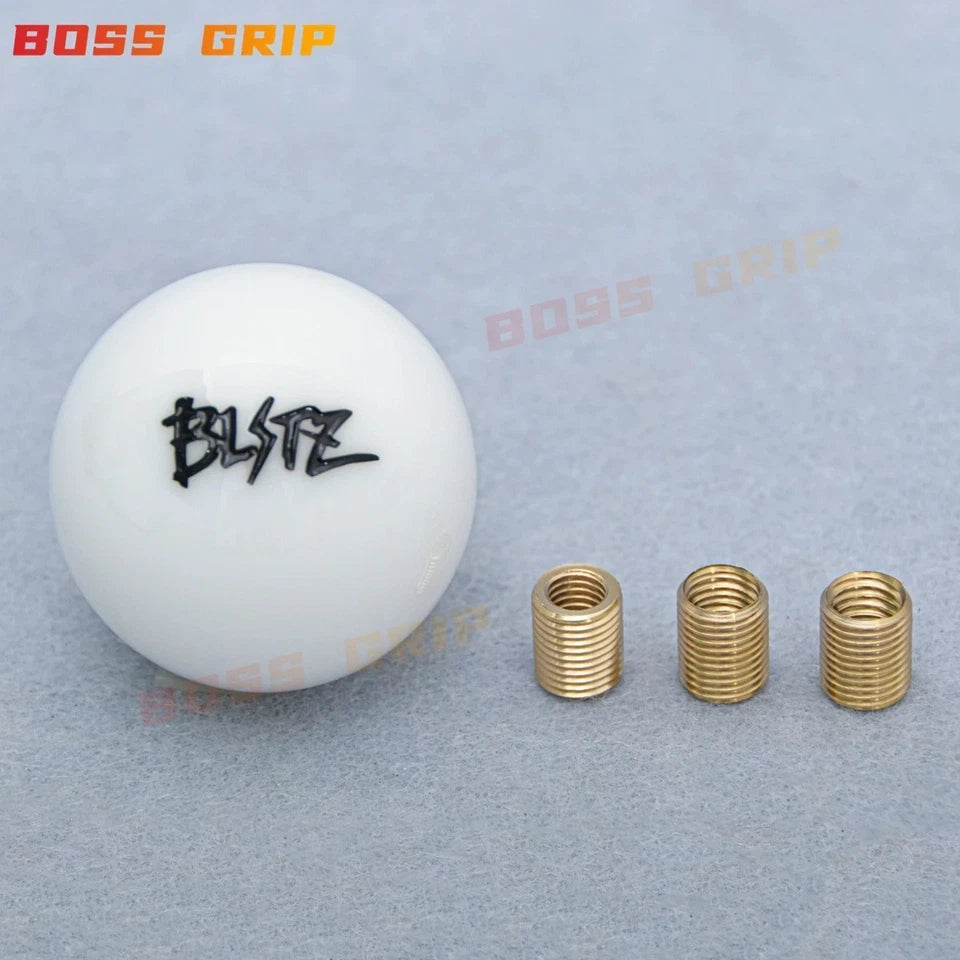 Blitz Acrylic White Black Gear Shift Knob M12x125 M10x1.5 M10x1.25 M8x1.25 NEW