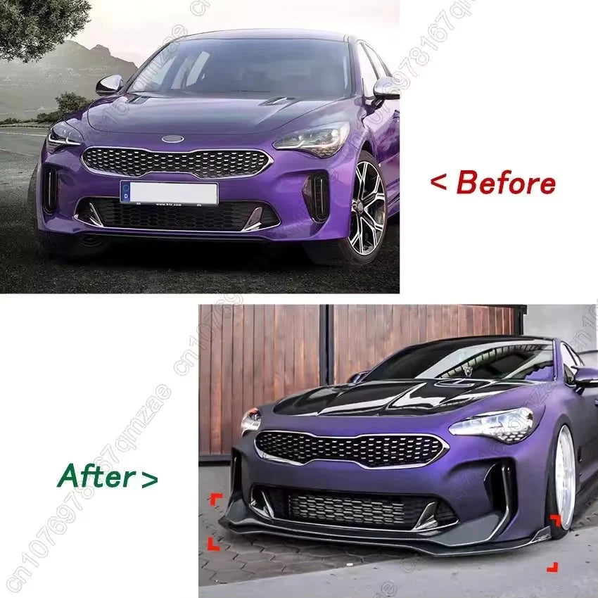 Kia Stinger GT Front Lip Splitter Kit 3Pcs Aerodynamic Diffuser Spoiler 2018–23