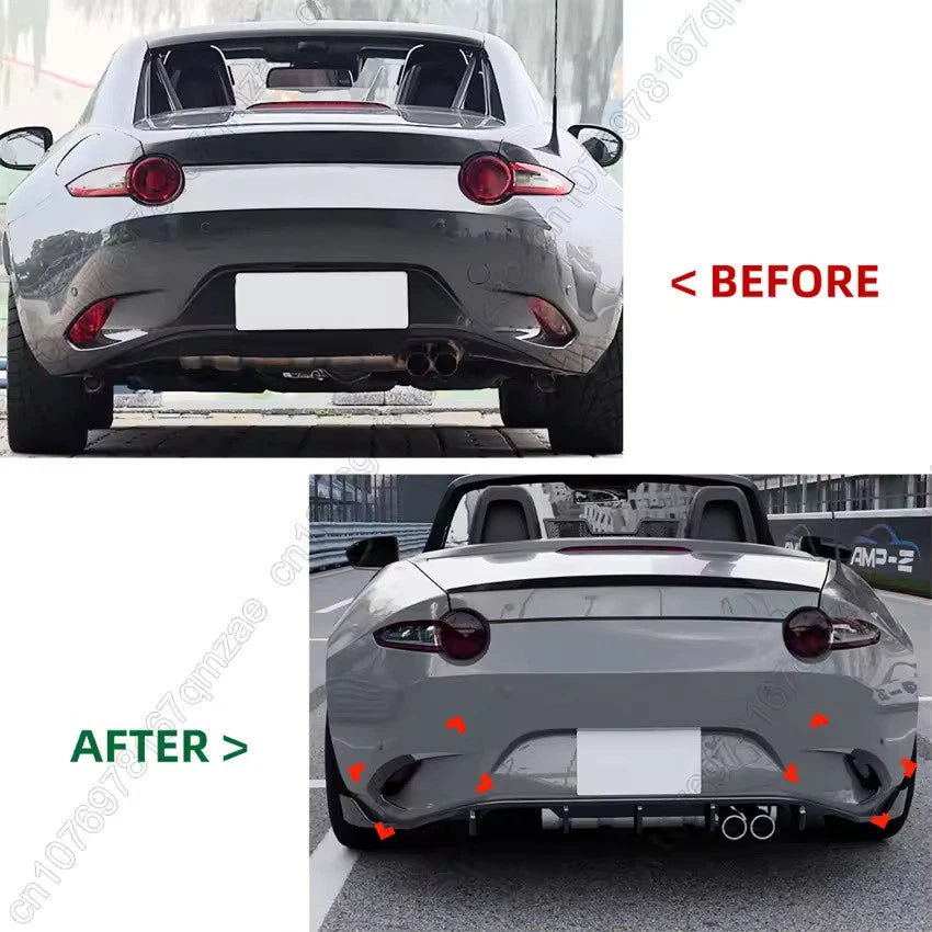 Rear Bumper Side Air Vent Trim Covers Splitter Canards for Mazda MX-5 Miata ND