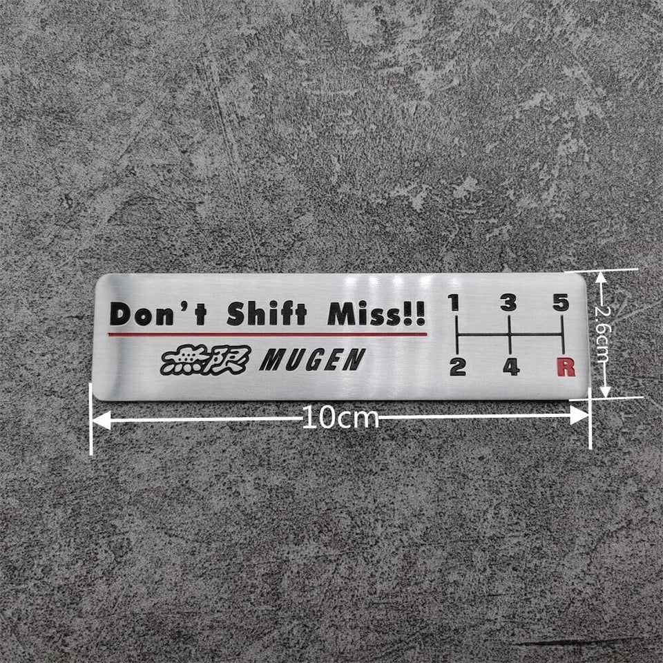 Mugen 5-speed Honda Shift Gear Badge Brushed Alloy Emblem Integra Type R S Civic