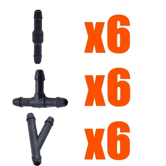 Universal Car Windshield Washer Hose Kit Wiper Nozzle & Fluid Tube Connector NEW