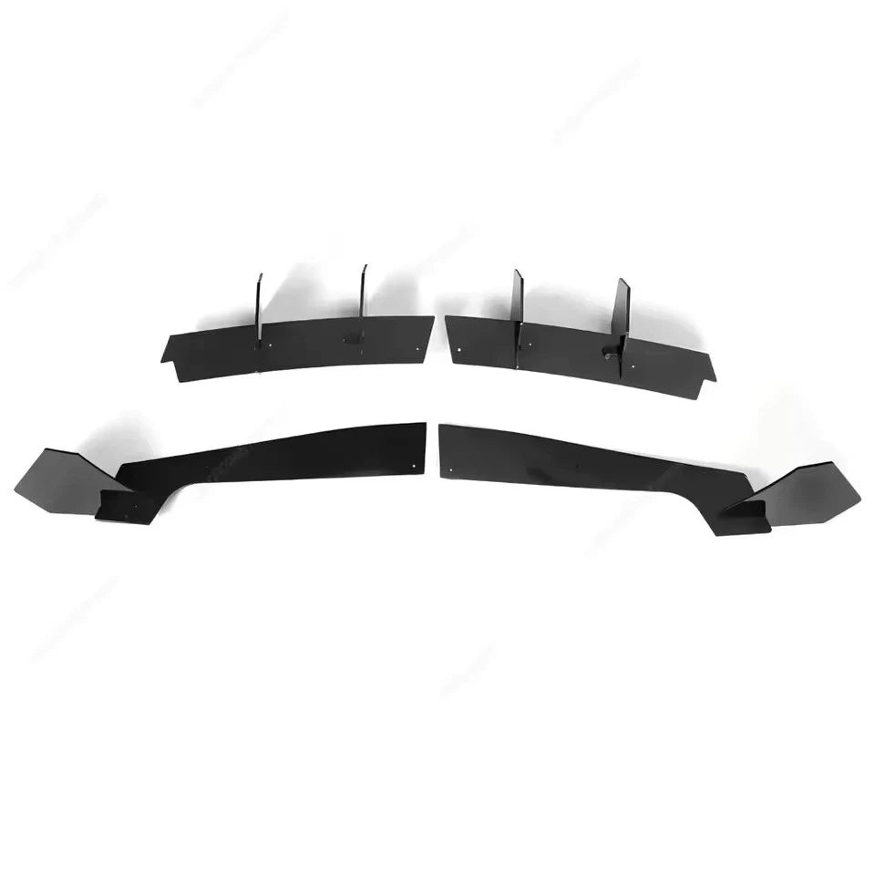 Rear Bumper Diffuser Splitter with 6 Fins ABS Black for Ford Mustang 2015–2021