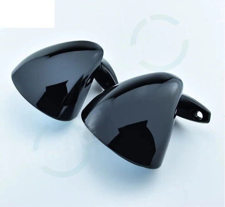 2 Pc Gloss Black Classic Retro Style Side Mirror for Vintage Cars Universal