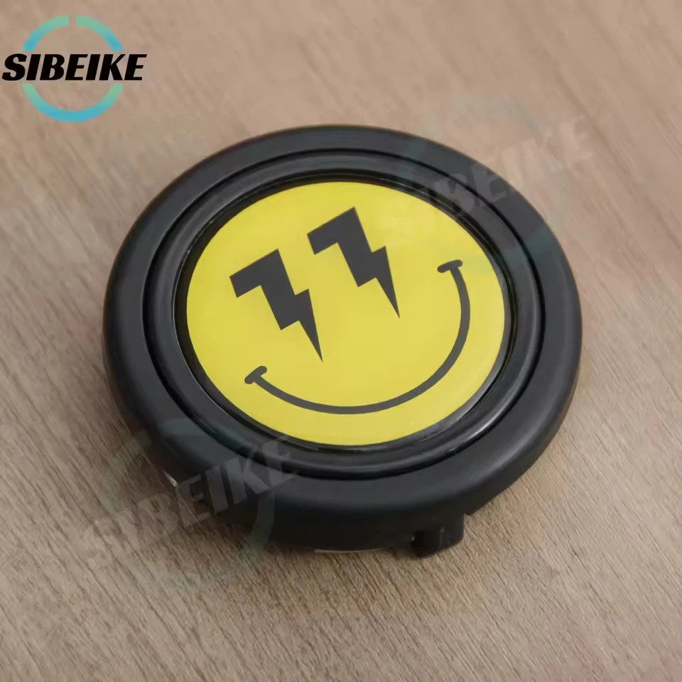 JDM Yellow Happy Face Steering Wheel Horn Button Universal Car Horn Push Cover