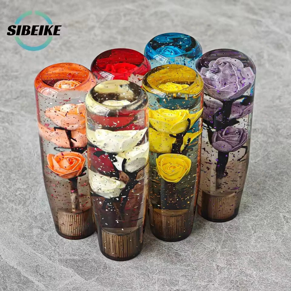 JDM 15CM Rose Acrylic Gear Shift Knob M12x1.25 M10x1.5 M10x1.25 M8x1.25