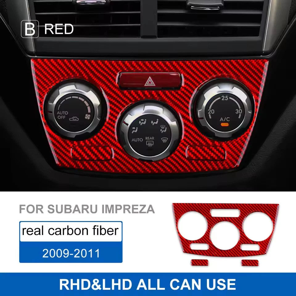 Carbon Fiber Air Conditioning Climate Control Overlay for Subaru Impreza 09 - 11