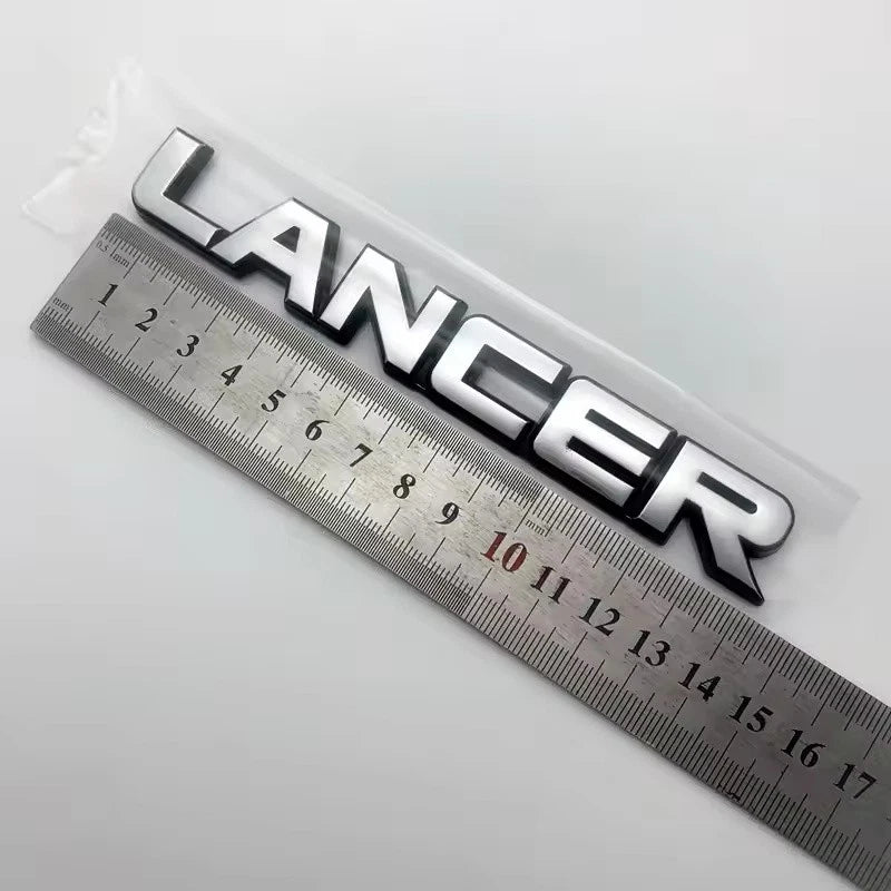 Lancer Chrome Silver Boot Emblem Badge with Adhesive Various Styles NEW