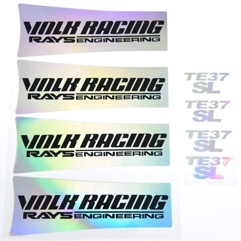 4 x RAYS TE37 SL Wheel Rim Decal Stickers 17 18 19" White Yellow Blue Green Red