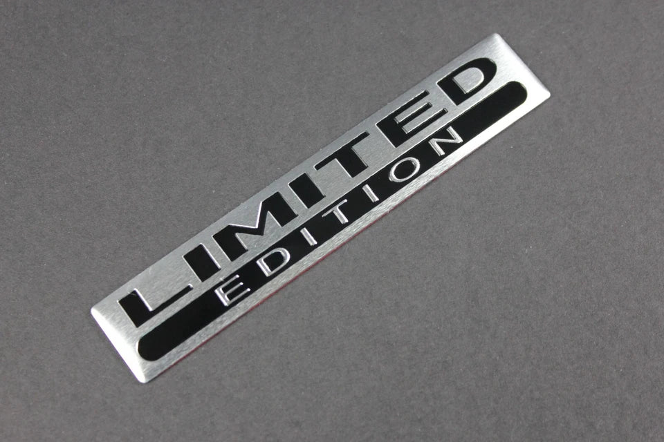 Limited Edition Brushed Silver Fender Boot Fender Badge Emblem Universal 100mm