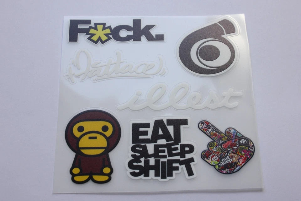 JDM Decals Set Eat Sleep Shift for Toyota Mazda Nissan Honda Subaru Mitsubishi