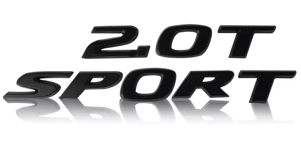 2.0 T Sport Emblem Badge Set Gloss Black Red Silver for Accord Civic 2017 - 2020