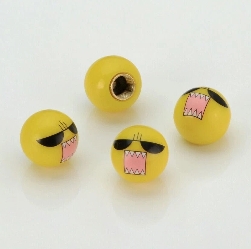 Angry Face Emoji Wheel Stem Valve Cap JDM Universal for Nissan Subaru Mitsubishi