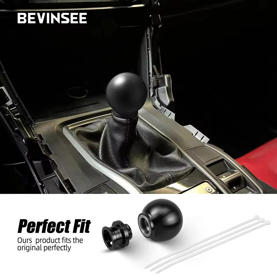 Ball Shift Knob with Gaiter Boot Adaptor M10x1.5 for Honda Jaff Accord Civic