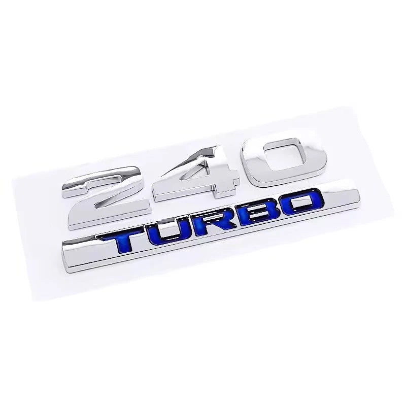 180 220 230 240 370 Turbo Silver Black Rear Trunk Boot Fender Emblem Badge