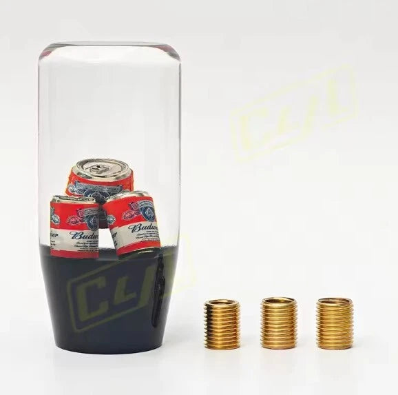 JDM Beer Cans Acrylic Gear Knob M8x1.25, M10x1.25, M10x1.5 Universal Fitment